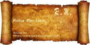 Reha Mariann névjegykártya